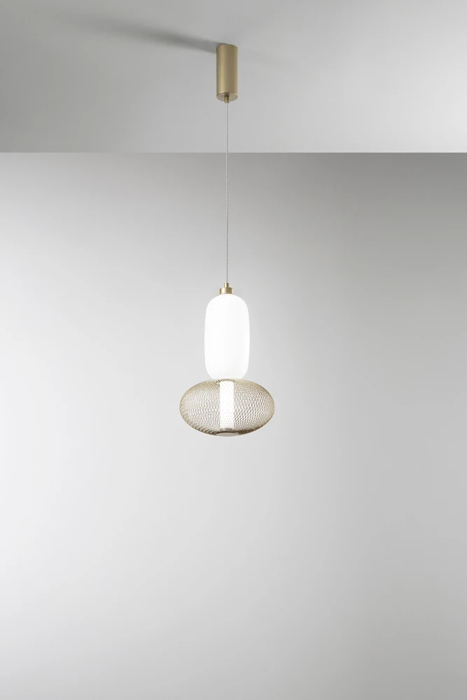 18W LED pakabinamas šviestuvas INKAS, aukso sp., CCT