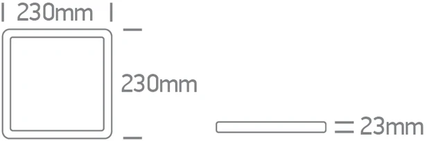 Lubinis šviestuvas 18W LED paviršinis šviestuvas, juodos sp., 2800/3300/4000K, 230x230mm, UGR19, 62020HU/B/V