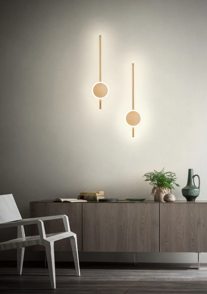 18W LED sieninis šviestuvas DIAZ, matinės aukso sp., 3000K, 01-2700
