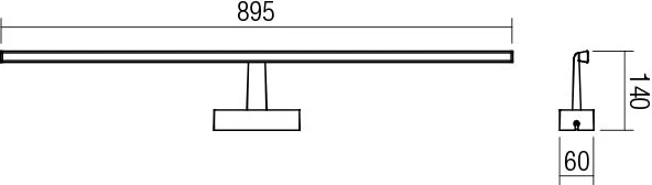 18W LED sieninis šviestuvas NEPTUNE, chromo sp., 4000K, IP44