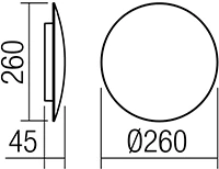 18W LED sieninis šviestuvas UMBRA, matinės baltos sp., 3000K, 01-1335