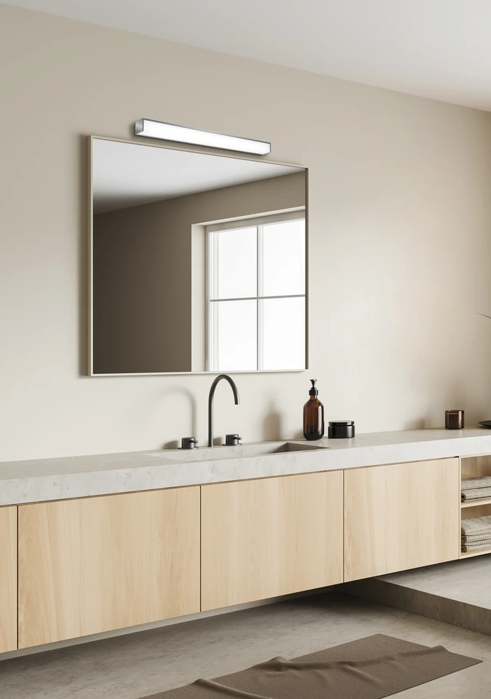 Sieninis šviestuvas 18W LED sieninis veidrodžio šviestuvas TAVI, chromo sp., 3000/4000K, IP44, A3850070C