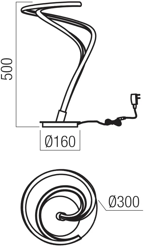 18W LED stalo šviestuvas TEMPEST, matinės aukso sp., 3000K, dimeriuojamas, 01-3604