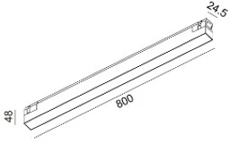 18W LED šviestuvas LINEA 800 į magnetinę sistemą IN_LINE, juodu korpusu, 3000K, 48V, DALI