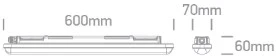 18W LED T8 šviestuvas, pilkas, 60cm, 3000/4000/6500K, IP65, 38120N/V
