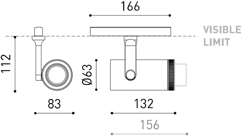 18W šviestuvas į magnetines sistemas PLUS 48V, 12°-51°, juodas, 3000K, DALI, su maitinimo šaltiniu