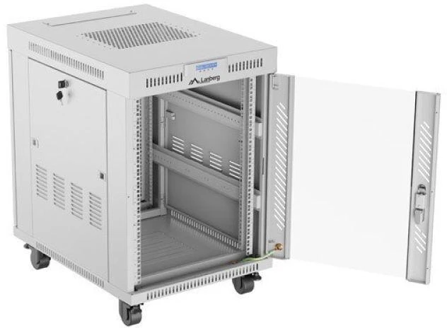 LANBERG laisvai pastatoma stelažinė spintelė 19/15U 600x800 stiklinių durelių LCD plokščias komplektas pilkas V2