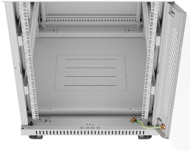 LANBERG laisvai pastatoma stelažinė spintelė 19/15U 600x800 stiklinių durelių LCD plokščias komplektas pilkas V2