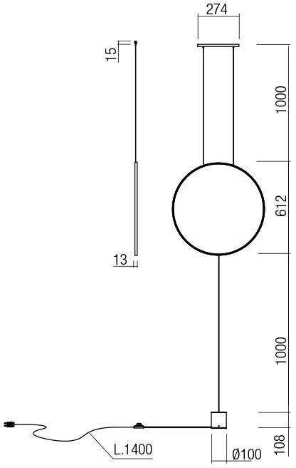 19W LED grindinis/pakabinamas šviestuvas SLICK, matinės aukso sp., 3000K, 01-2196