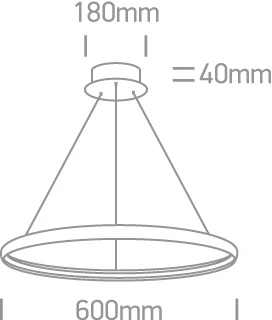 19W LED pakabinamas šviestuvas, chromo sp., 3000K, 63048/C