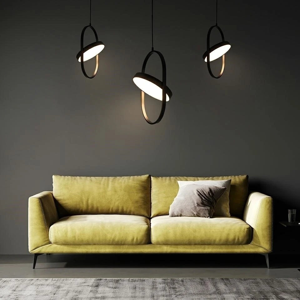 19W LED pakabinamas šviestuvas SPINNER 26, juodas, 3000K