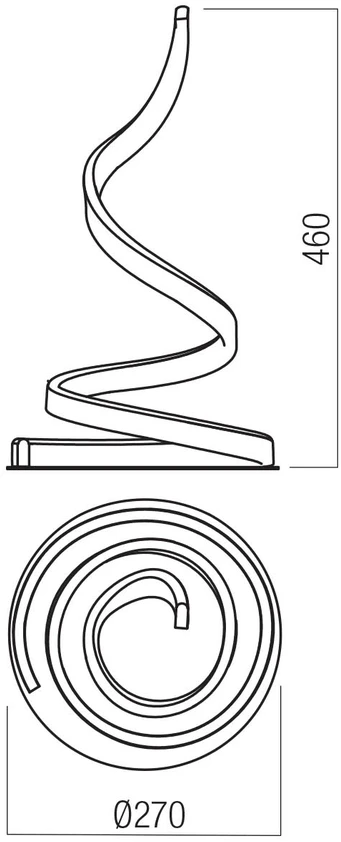 19W LED stalo šviestuvas SCROLL, matinės bronzos sp., 3000/4000/6000K, dimeriuojamas, 01-4279