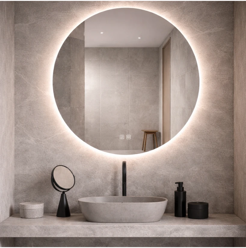 Sieninis šviestuvas 19W LED šviestuvas - veidrodis, sidabro sp., 3000/4000K, IP44, dimeriuojamas, 25390-80