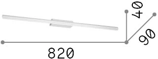 Sieninis šviestuvas 19W LED veidrodžių šviestuvas RIFLESSO, chromo sp., 3000K, IP54, 345130