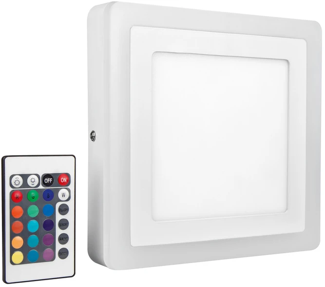 Lubinis šviestuvas Ledvance 19W šviestuvas su nuotoliniu valdymu LED COLOR + Baltas SQ, baltas, 3000K
