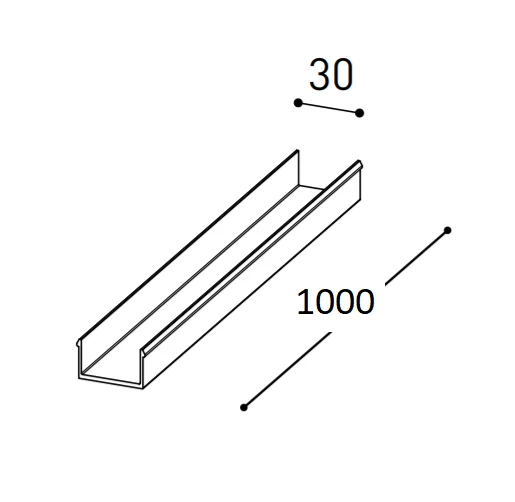 1m difuzorius BRIGHT LINE šviestuvui