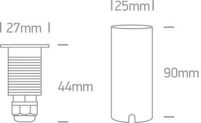 1W/2W LED įleidžiamas į žemę šviestuvas, aliuminio sp., 3000K, 69042M/AL/W