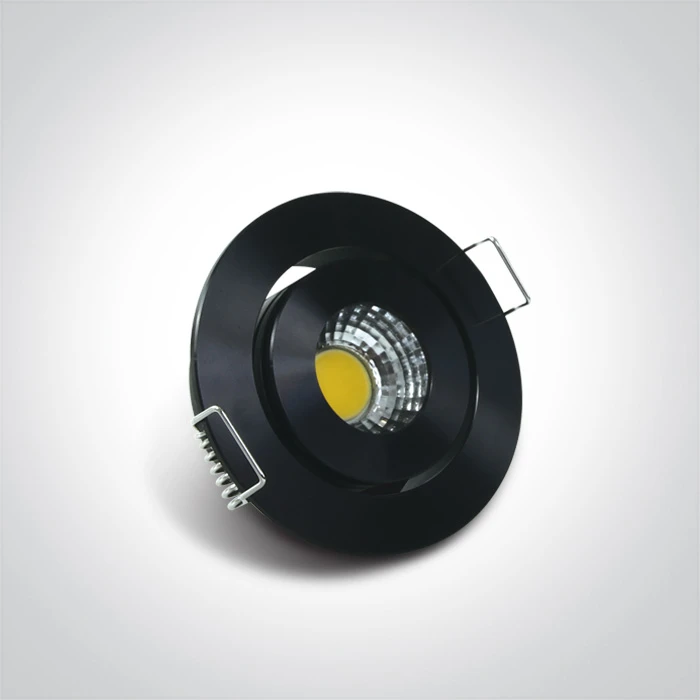 1W/3W LED įleidžiamas pakreipiamas šviestuvas, juodas, 3000K, 11103B/B/W