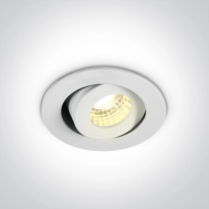 1W/3W LED įleidžiamas pakreipiamas šviestuvas, baltas, 3000K, 11103B/W/W