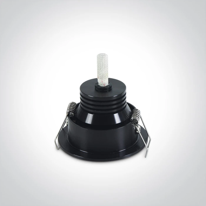1W/3W LED įleidžiamas pakreipiamas šviestuvas, juodas, 3000K, 11103B/B/W
