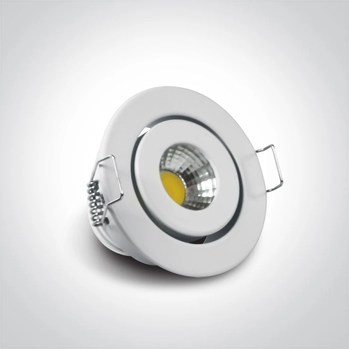 1W/3W LED įleidžiamas pakreipiamas šviestuvas, baltas, 3000K, 11103B/W/W