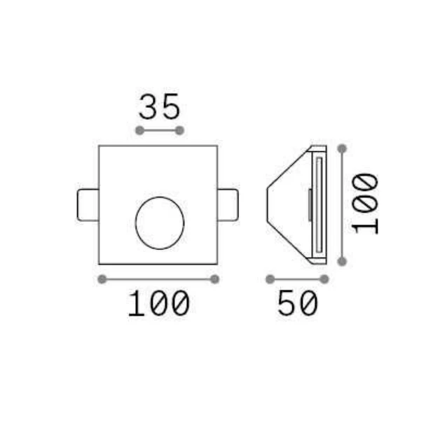Ideal Lux 1W recessed lamp 1 light WALKY, 3000K, juodas