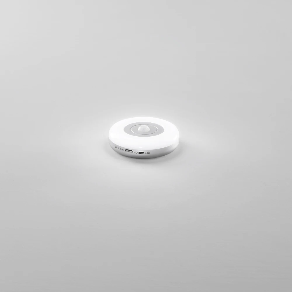 Lubinis šviestuvas 1W LED įkraunamas spintelės šviestuvas su judesio davikliu SHELF, baltos/sidabro sp.
