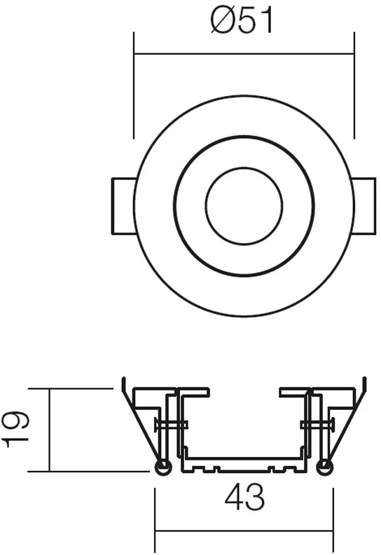 1W LED įleidžiamas pakreipiamas šviestuvas MT 119 LED, baltas, 4000K