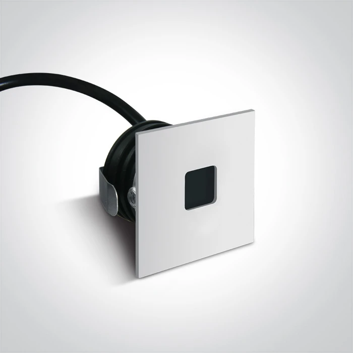 1W LED įleidžiamas sieninis šviestuvas, baltas, 3000K, 68004A/W/W