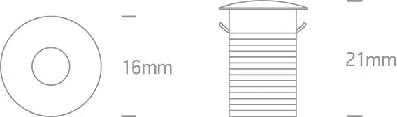 1W LED įleidžiamas šviestuvas, baltas, mėlyna šviesos sp., 10101L/W/BL