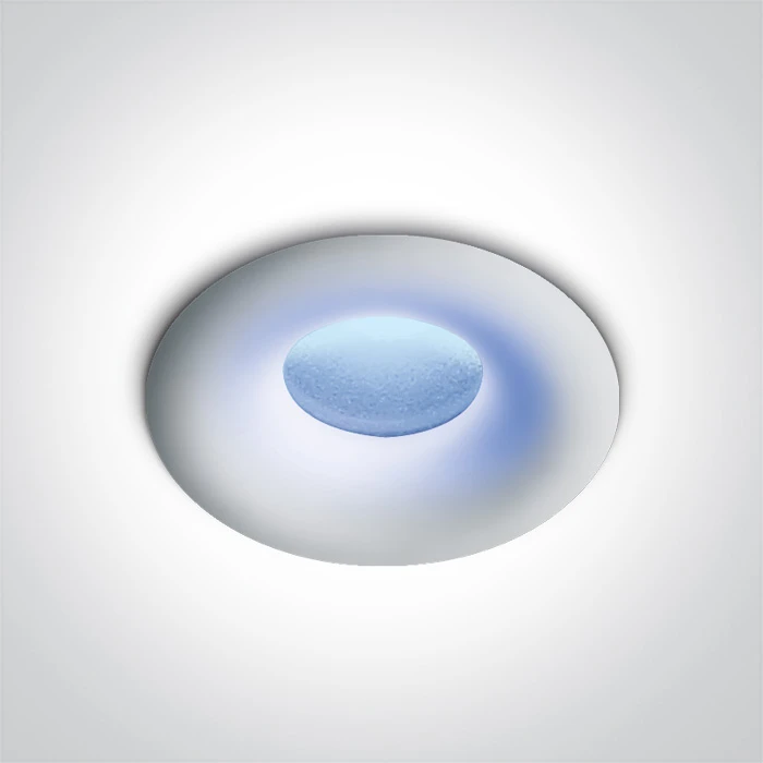 1W LED įleidžiamas šviestuvas, baltas, mėlyna šviesos sp., 10101L/W/BL