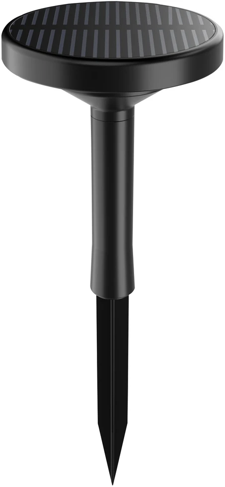 1W LED įsmeigiamas sodo šviestuvas su saulės baterija, juodas, RGB, IP65