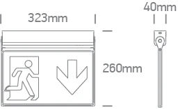 1W LED paviršinis evakuacinis šviestuvas, baltas, 5700K, su 3h avariniu moduliu, 89414/W