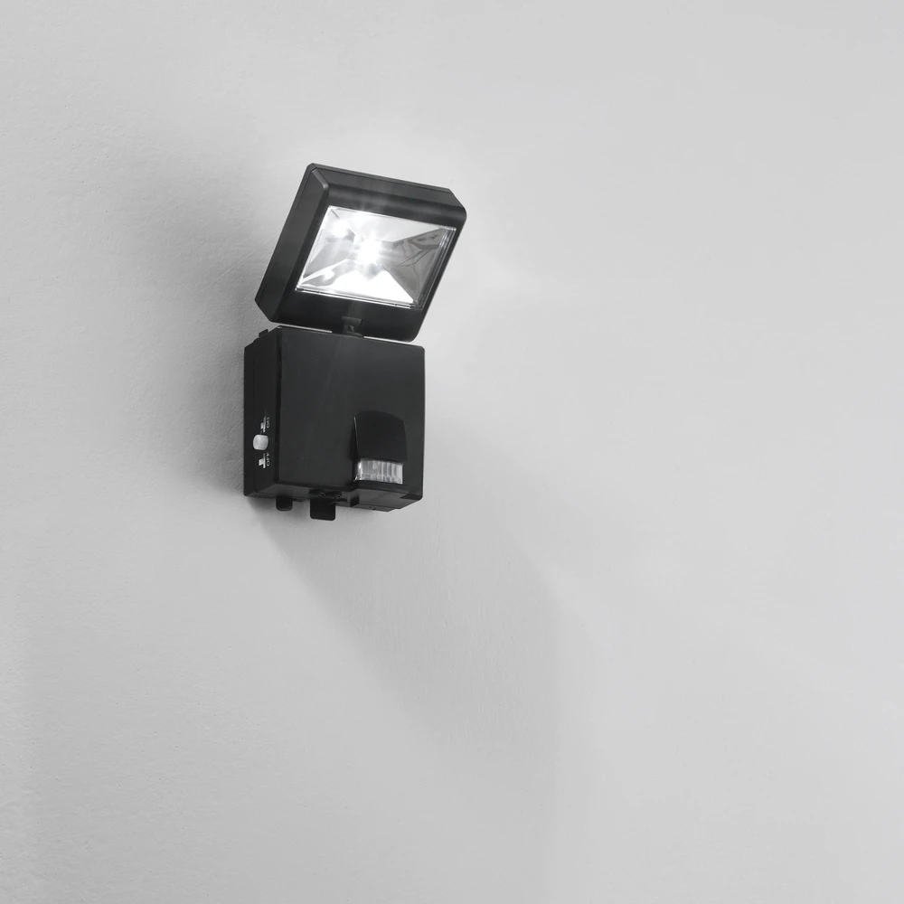 1W LED prožektorius su jutikliu COSMO, juodas, 4000K, IP44
