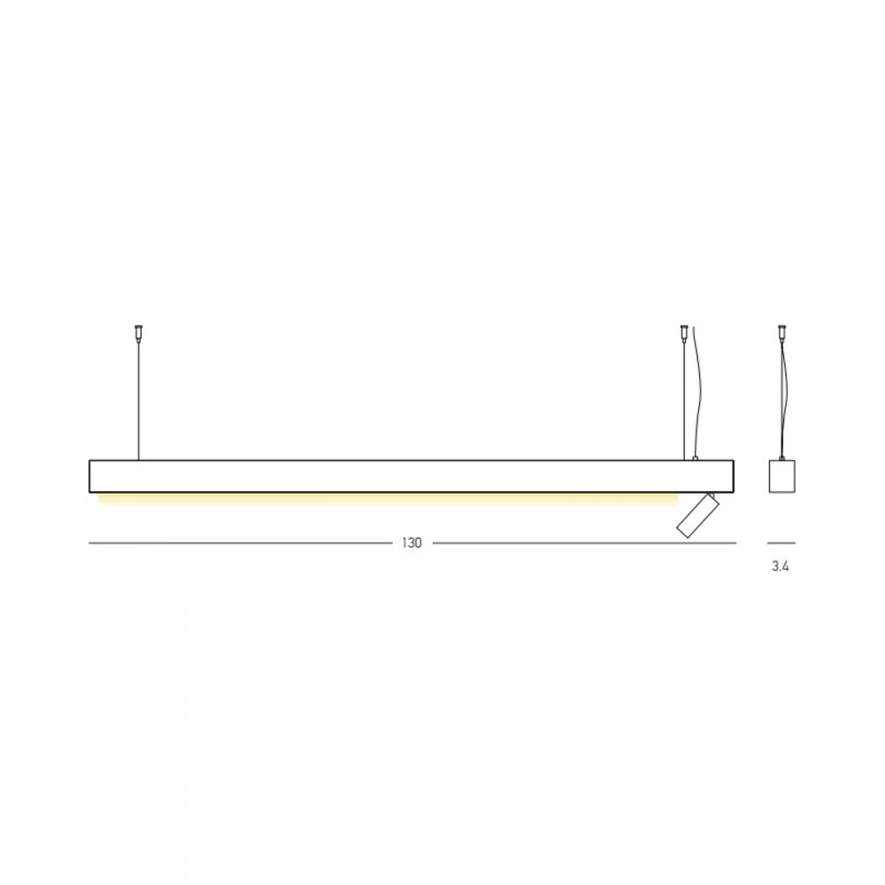 1x7W+32W LED pakabinamas šviestuvas, juodas, 3000K, 23254