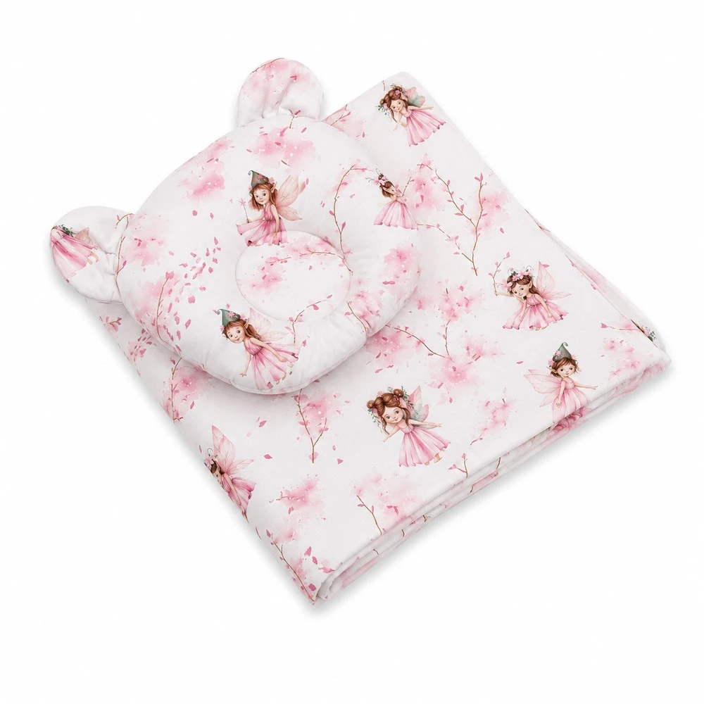 2 dalių kūdikio patalynės komplektas Blossom Fairies su Teddy pagalvėle