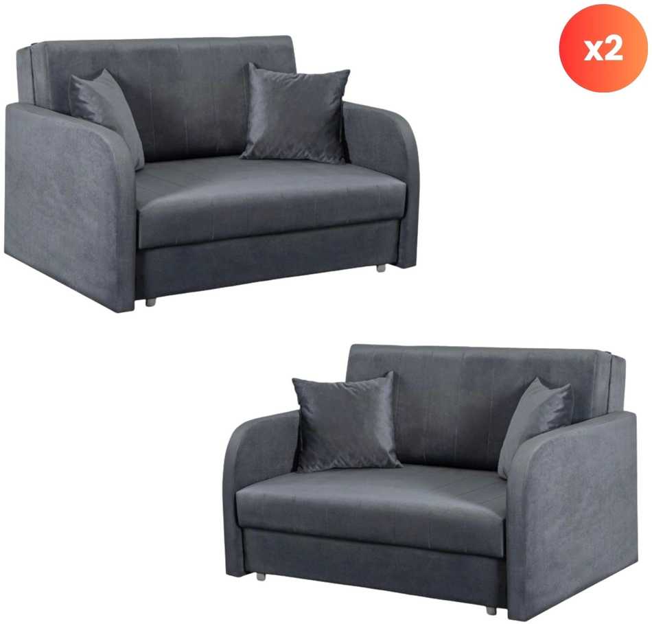 Mebel Elite Dvivietis miegamasis fotelis VERO 2, 2 vnt., pilkas