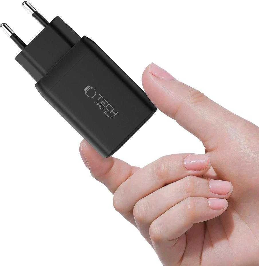Tech-Protect NC45W-GAN 2-PORT PD45W sieninis įkroviklis - juodas