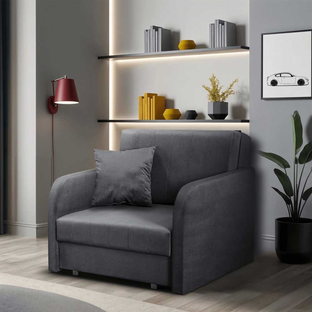 Fotelis Mebel Elite Foteliai-lovos VERO, 2 vnt., pilki