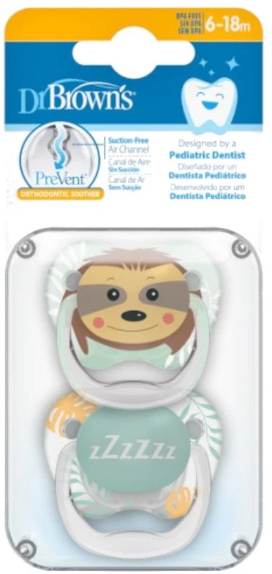 2 vnt. čiulptukų Dr. Brown's PreVent rinkinys, 6–18 mėn., žalias