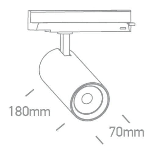 20/25/30W LED akcentinis šviestuvas į 3 fazių bėgelius, juodas, 3000/3500/4000K, 65606CT/B/V