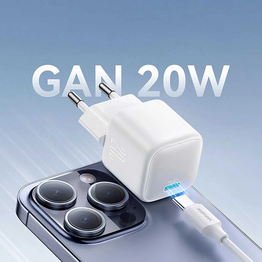 Įkroviklis Joyroom JR-TCG08 20W GaN USB-C baltas