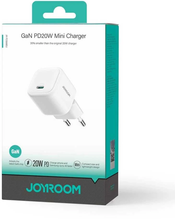 Įkroviklis Joyroom JR-TCG08 20W GaN USB-C baltas