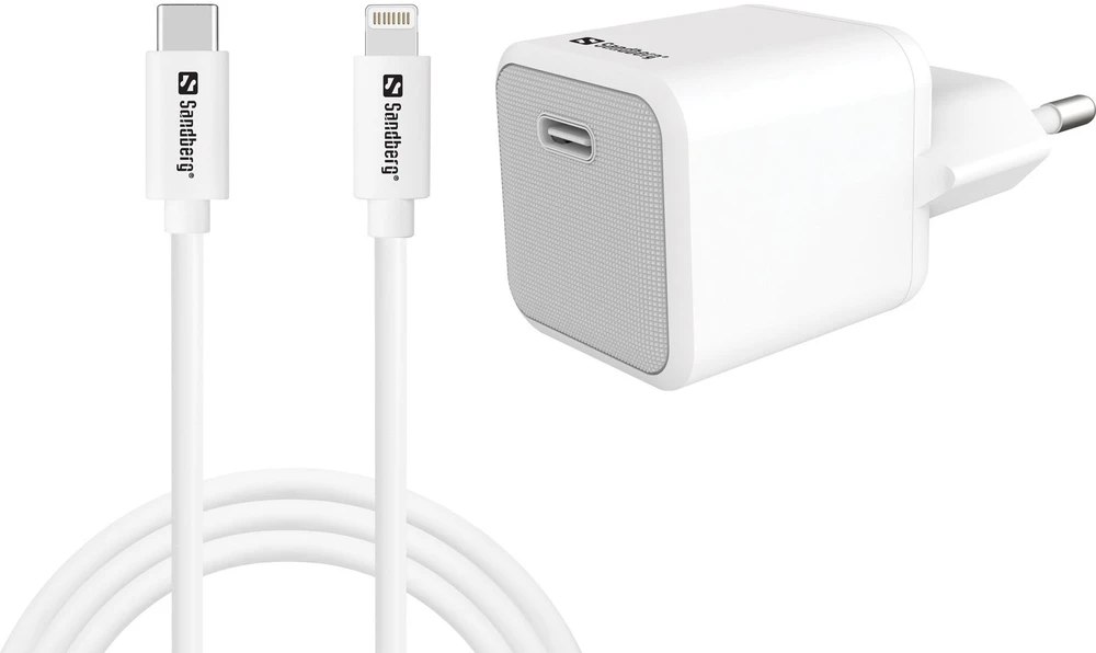 Sandberg USB-C AC 20W įkroviklis EU + Lightning 1M