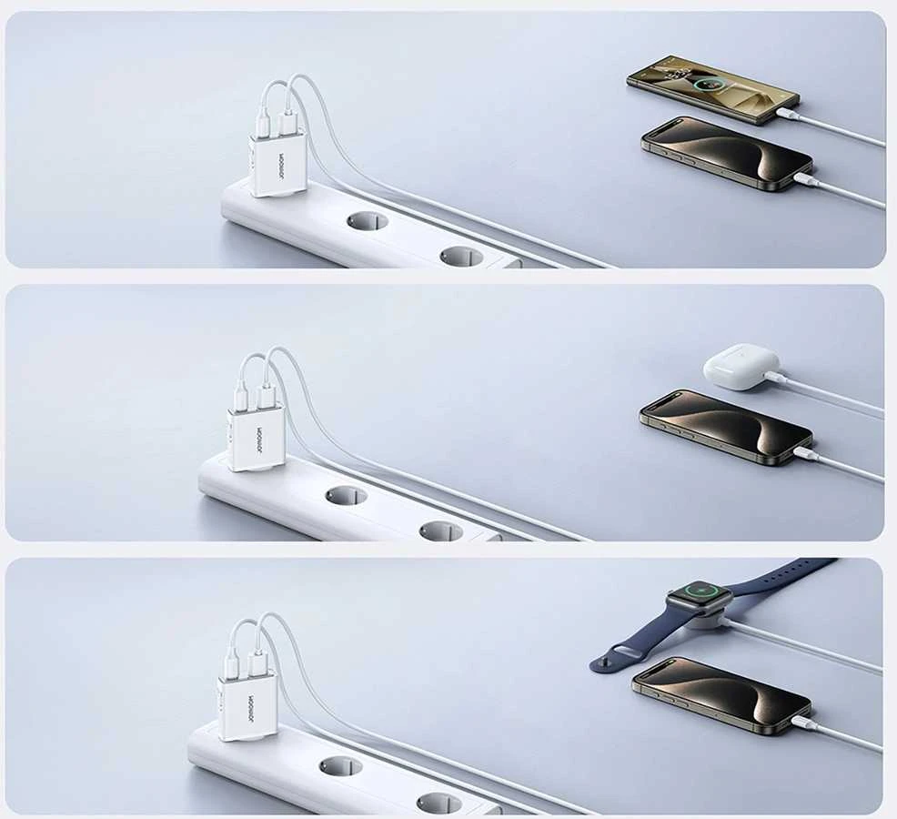 Įkroviklis Joyroom Super Slim (TCF14) (1xUSB-C;1xUSB 3A 20W) baltas