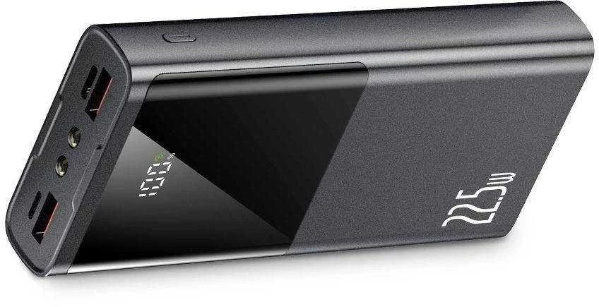 Nešiojamoji baterija „Tech-Protect PB13“ 20000mAh 22,5 W, 2x USB-A / USB-C / „Lightning“ su USB-C / USB-A kabeliu, pilkos spalvos