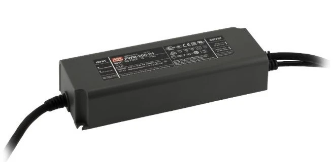 200W Impulsinis maitinimo šaltinis Mean Well, 48V, 4.17A, IP67, dimeriuojamas, DALI2, PFC