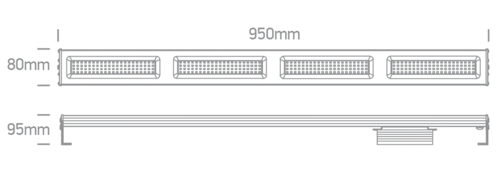 200W LED linijinis pramoninis šviestuvas, juodas, 4000K, IP65, 63200L/C