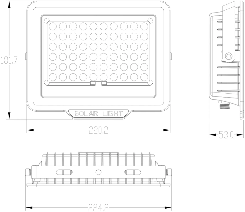 Pakabinamas šviestuvas 200W LED prožektorius su saulės baterija NORLA, juodas, 4000K