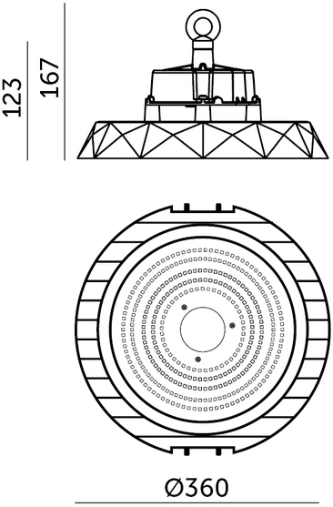 200W LED UFO šviestuvas ANICA, juodas, 4000K, IP65, dimeriuojamas